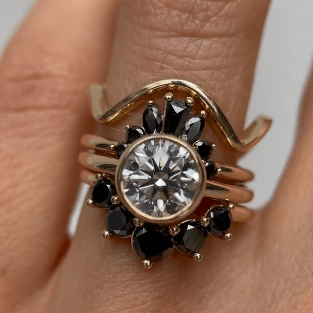 1.40ct White Diamond Bezel Helene Engagement Ring
