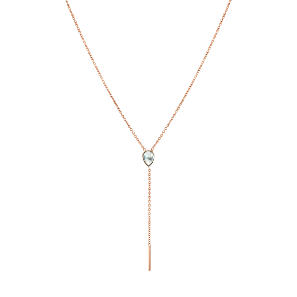 YouBella White Gold-Plated Beaded Enamelled Lariat Necklace