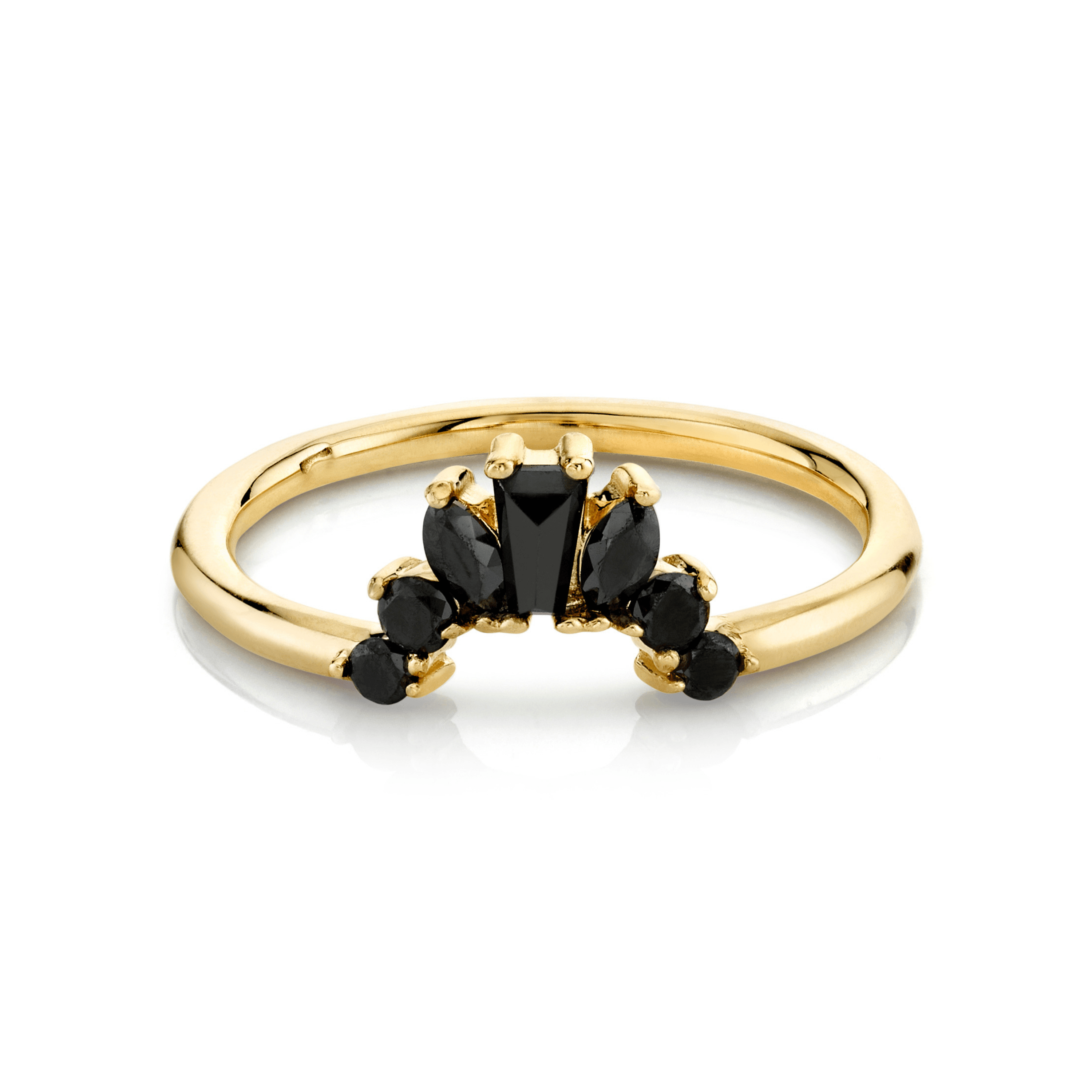 Black Engagement Ring Non Traditional Solitaire Ring 