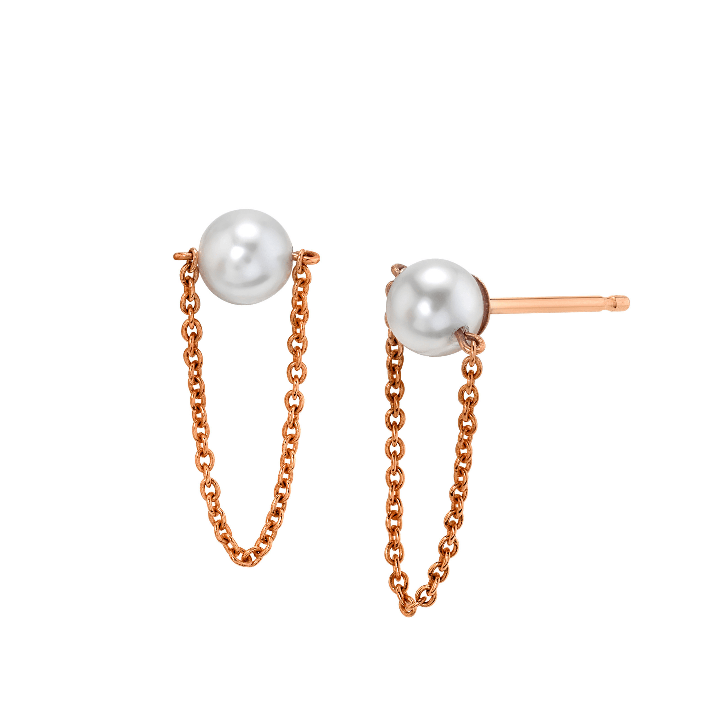 Rose Gold Pearl Embellished Earrings | M98-SJ23-25 | Cilory.com