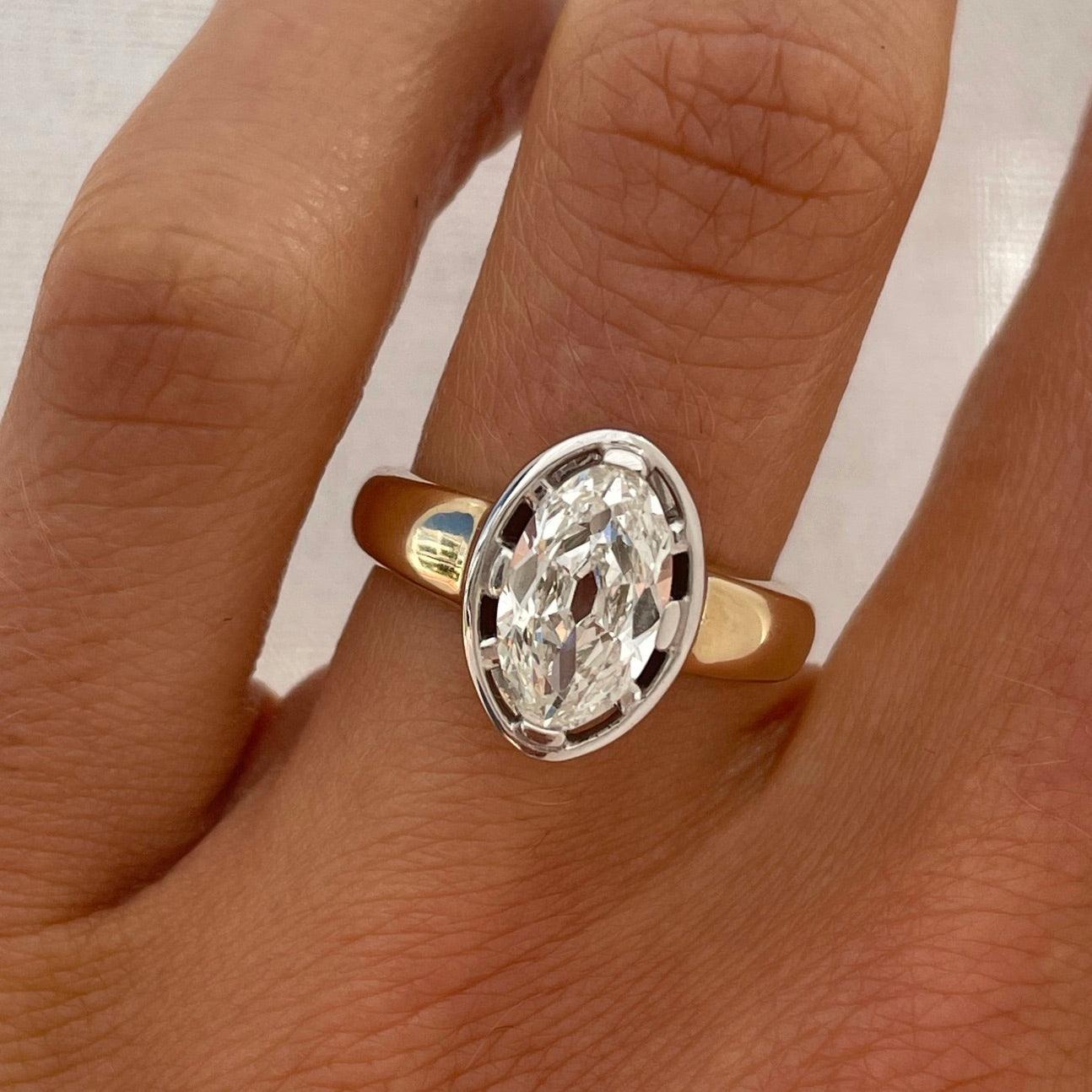 White Diamond Moval Georgia Engagement Ring Marrow Fine