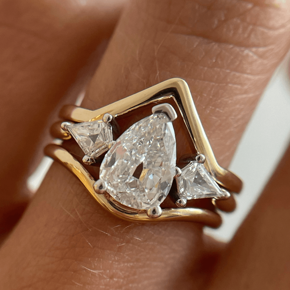 1.00ct White Diamond Pear & Kite Engagement Ring