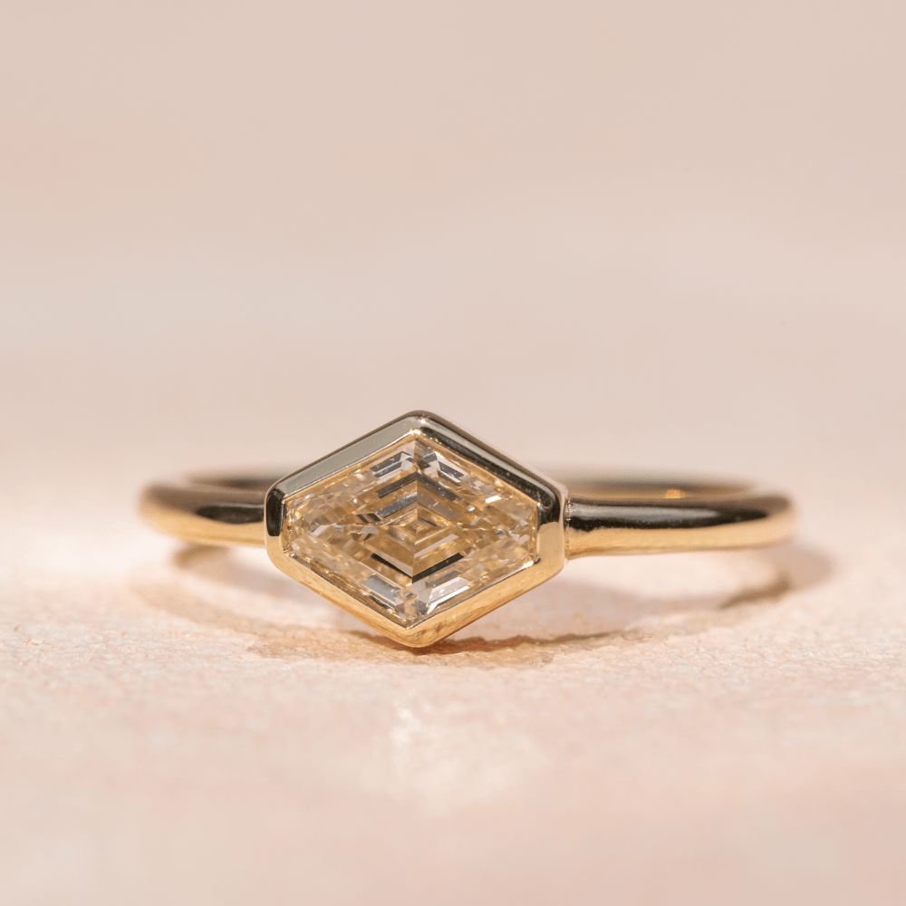 1.02ct Diamond Lozenge Bezel Ring