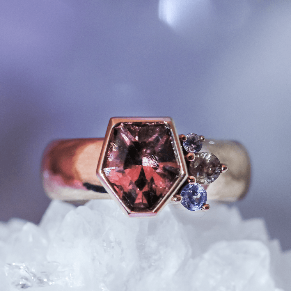 1.79ct Garnet Shield Spray Ring