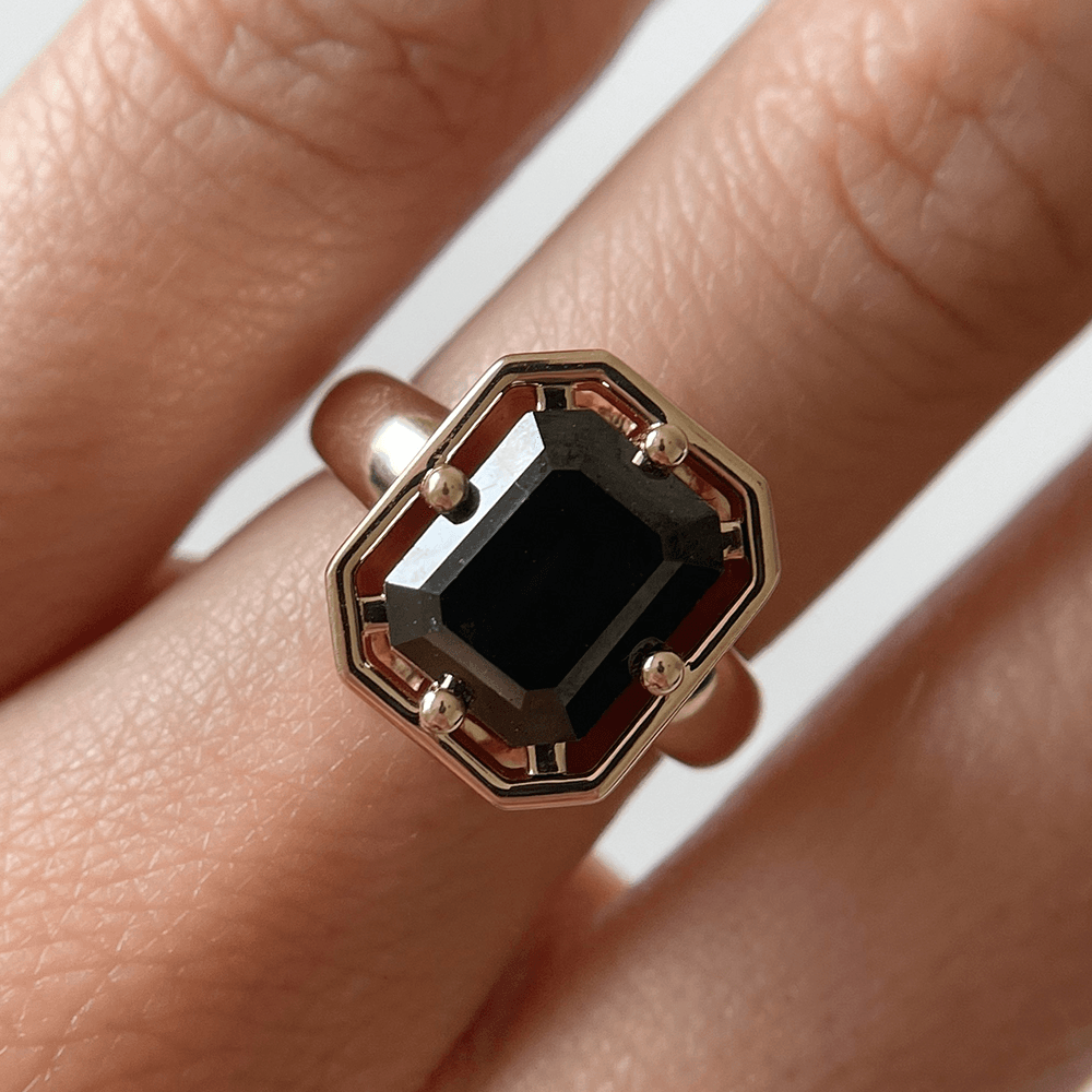 3.95ct Black Diamond Georgia Ring