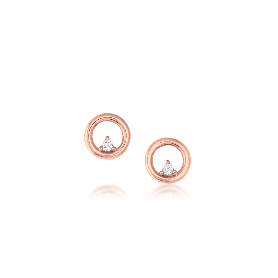 Orion Mini 14k Yellow Gold Single Stud Earring in White Diamond