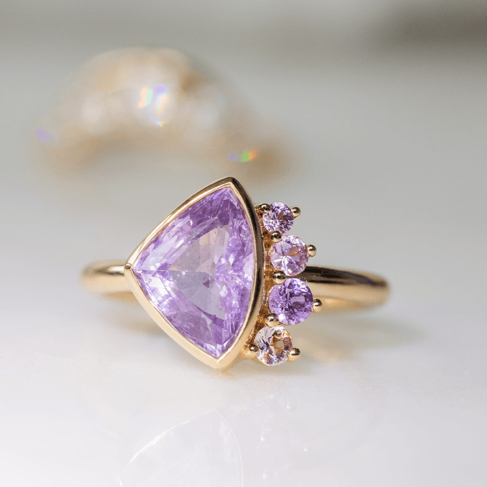 Lavender Spinel Trillion Spray Ring