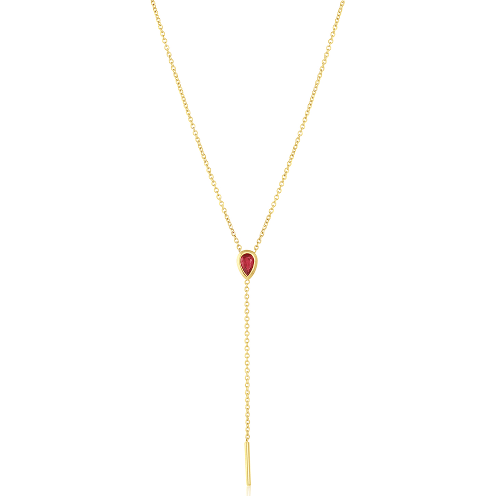 Ruby Lariat Necklace by Sam Tsia