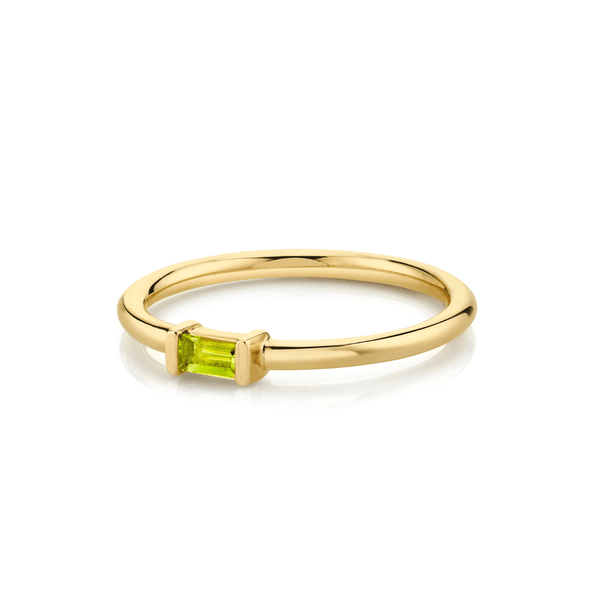 Peridot Straight Baguette Stacking Ring - August - Marrow Fine
