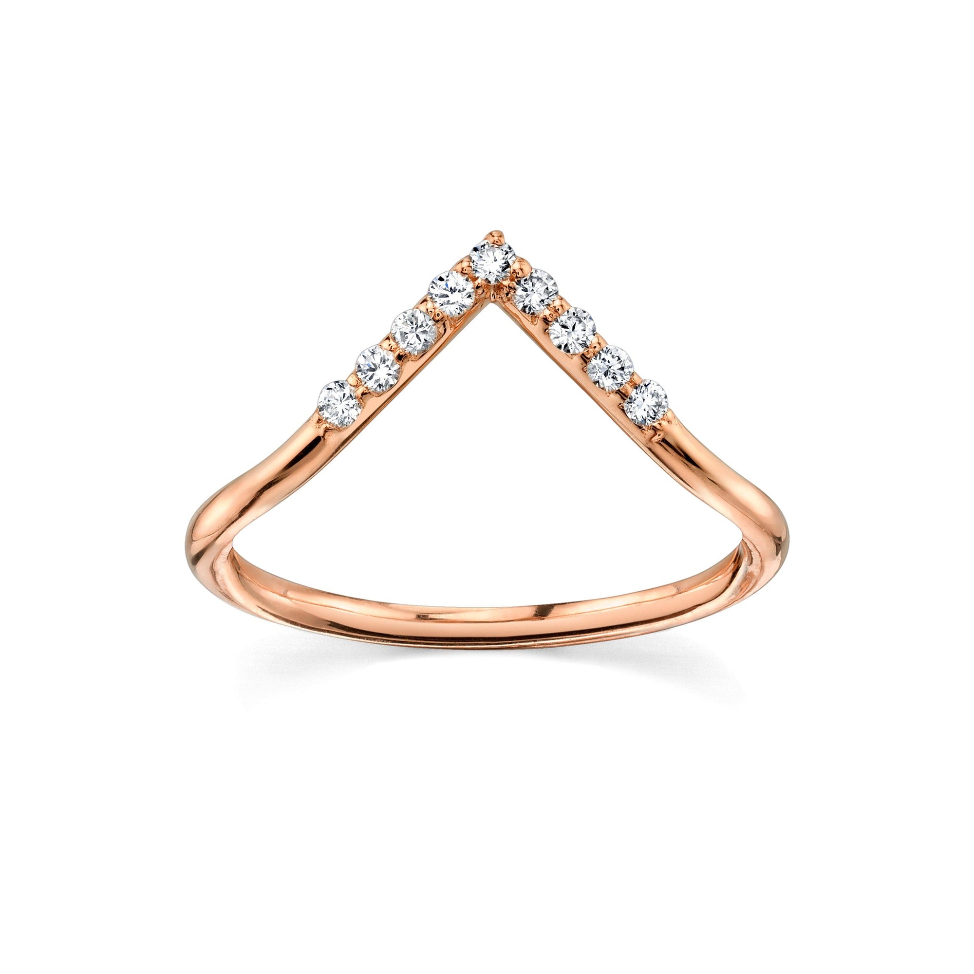 White Diamond Triangle Nesting Ring 