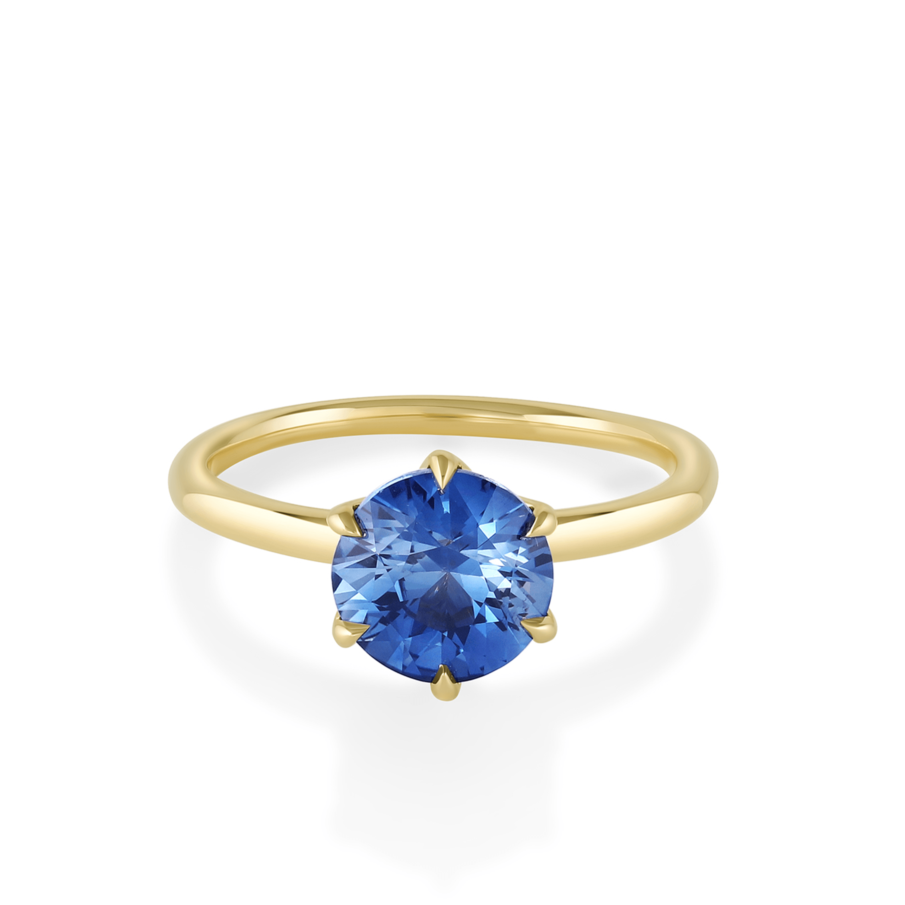 Blue Sapphire Ring - Emerald Cut 1.79 Ct. - 14K White Gold