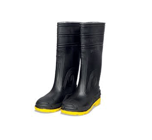 black yellow boots