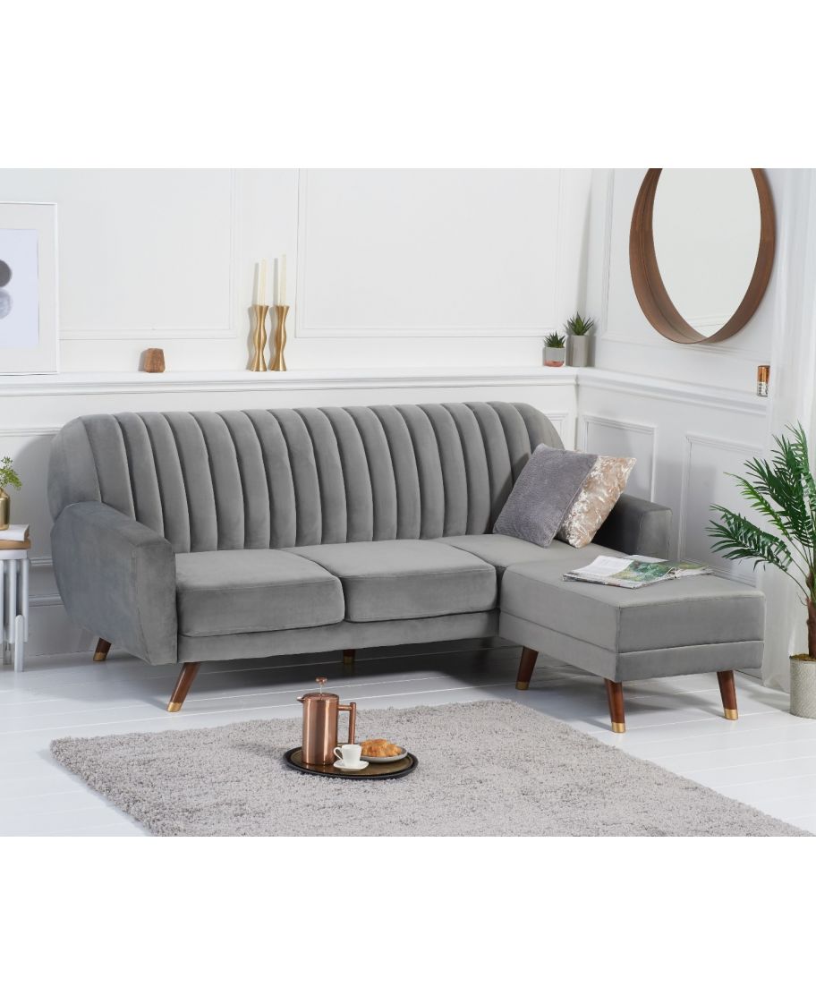 Leslie Grey Velvet Sofa Bed – ImagineX Furniture & Interiors
