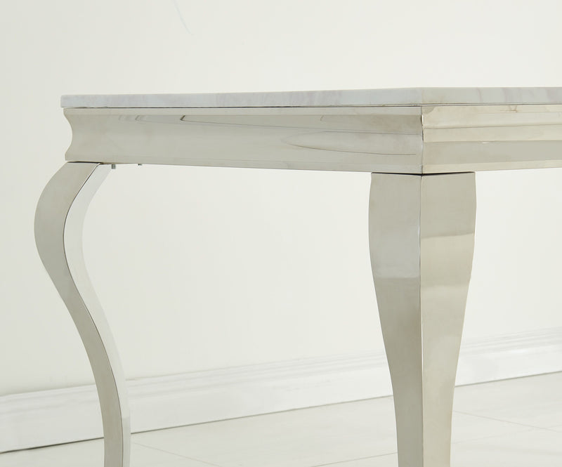 Liyana Louis 140cm White Marble Dining Table - ImagineX Furniture & Interiors