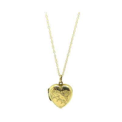 Solid Heart Pendant in 9ct Yellow Gold