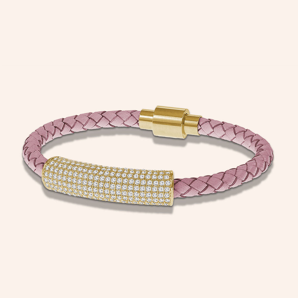 Louis Vuitton, Jewelry, Louis Vuitton Daily Confidential Bracelet Damier  And Leather With Metal Pink