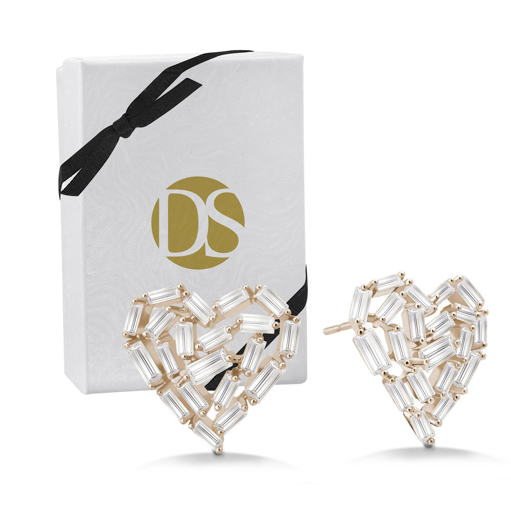 Take my Heart Away 4.9CTW Baguette Cluster Post Earrings - DSF Jewels