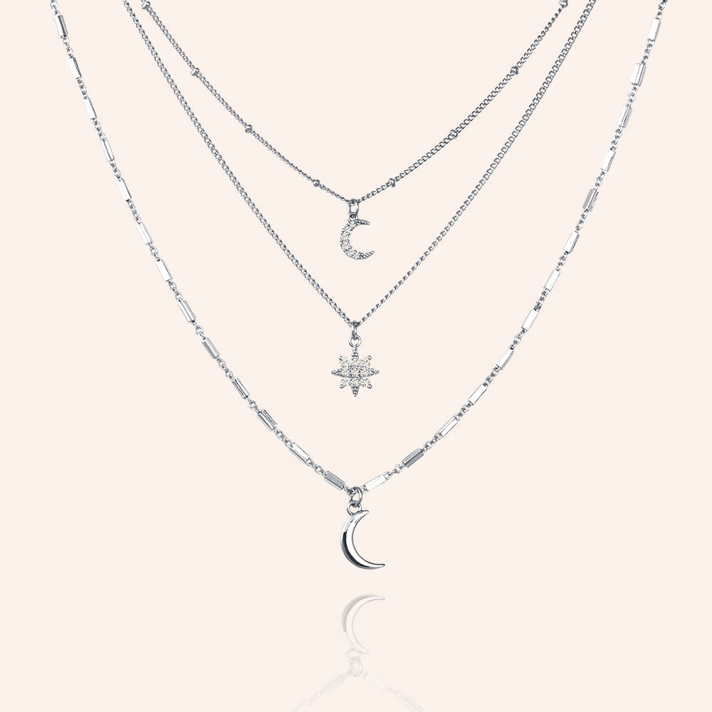 Divine Set Of Three Cross & Curb Chain Layering Necklaces - DSF Jewels