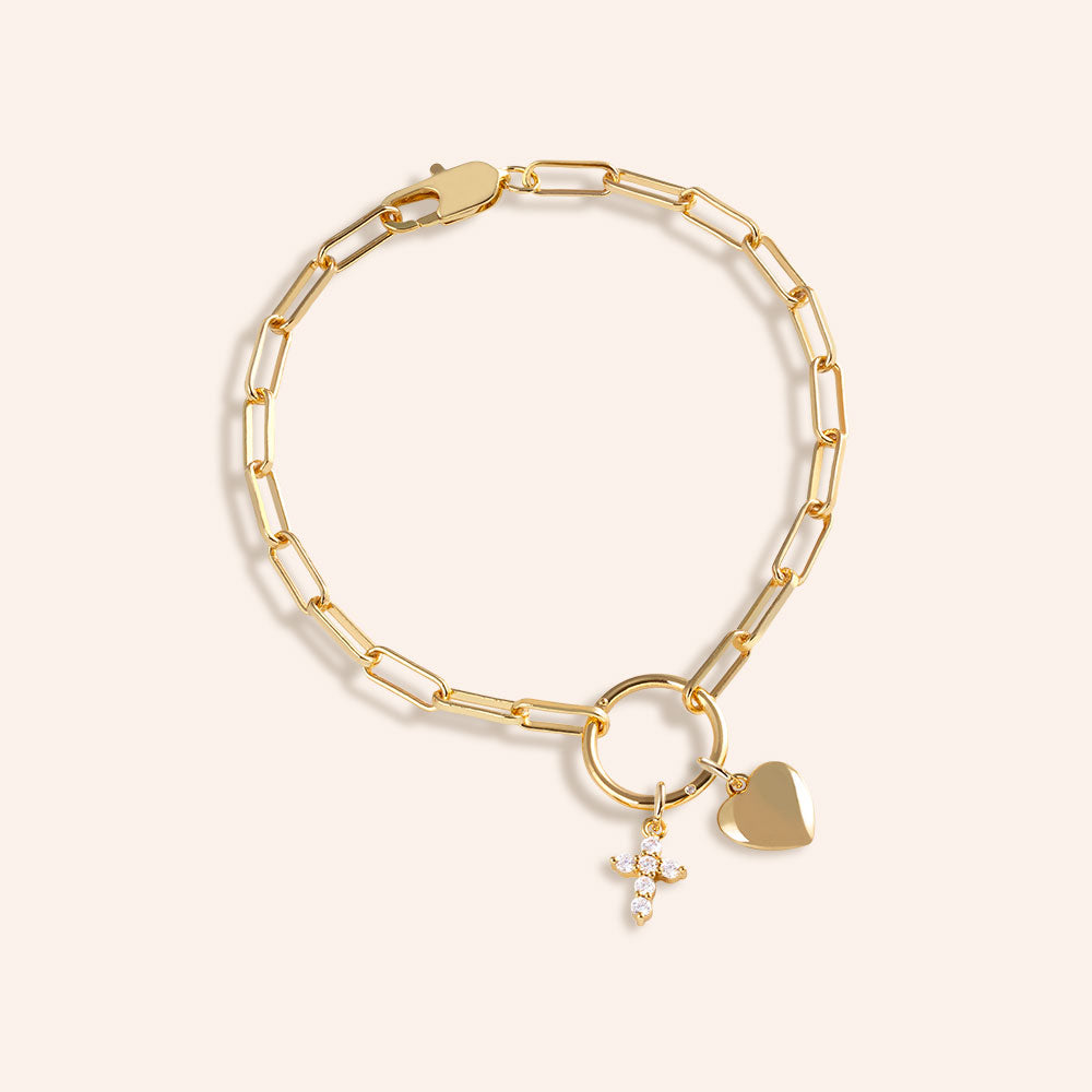 Clover Multi Charm Linked Chain Bracelet