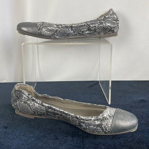 Tory Burch Silver Snake and Pewter Flats – Style on Lafayette