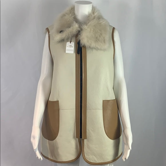 coach reversible shearling vest