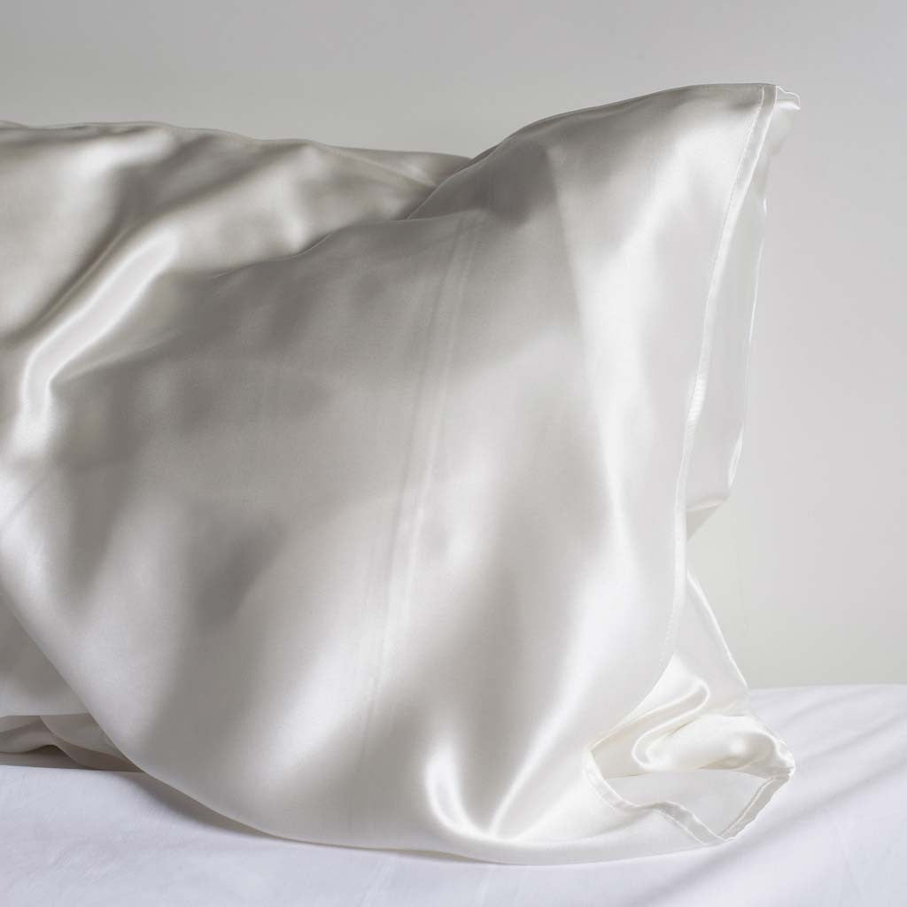 Silk Pillowcase Ivory White Premium 22 Momme Mulberry Silk Lelini 7791