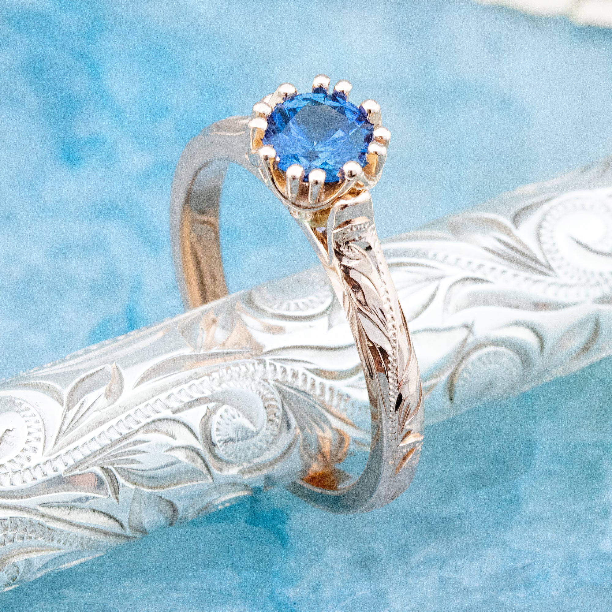 Blue Sapphire & Gold Ring | Forte | Designer Jewelry by Adam Neeley