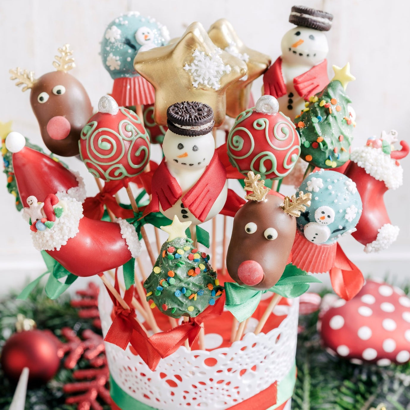 christmas cake pops