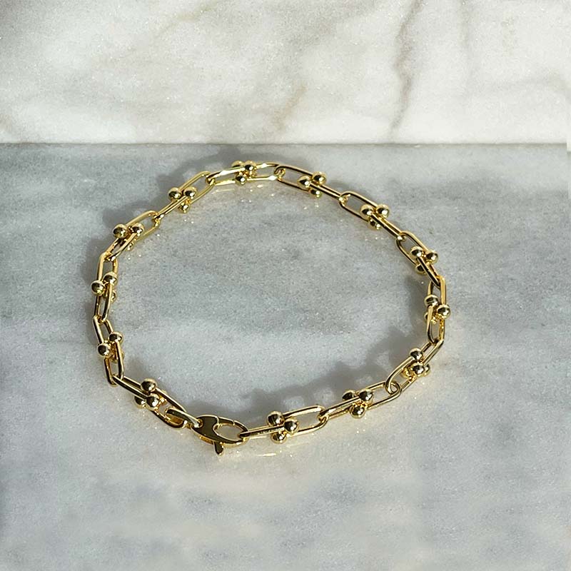 Tiffany Hardwear Small Link Bracelet in Yellow Gold, Size: Large