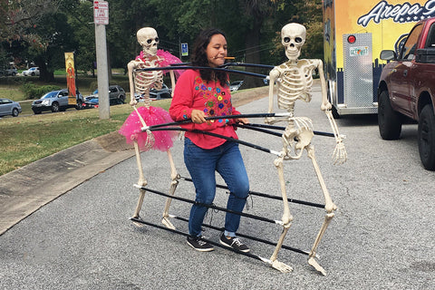 ShopMucho owner dresses as Frida Kahlo and attends the Day of the Dead festival, parade, and Frida Kahlo look a like contest