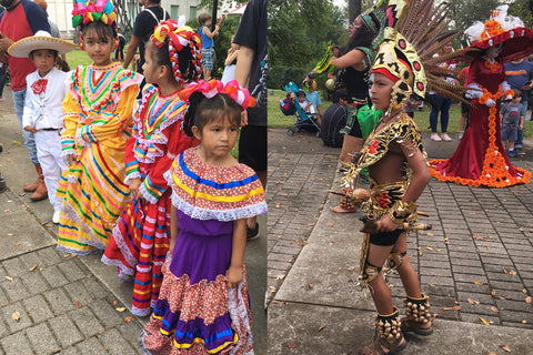 ShopMucho owner dresses as Frida Kahlo and attends the Day of the Dead festival, parade, and Frida Kahlo look a like contest