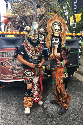 ShopMucho owner dresses as Frida Kahlo and attends the Day of the Dead festival, parade, and Frida Kahlo look a like contest