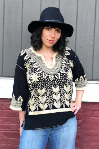 ShopMucho owner styles the Maya Mexican Blouse on the blog