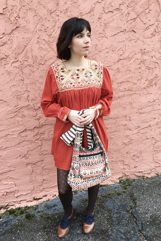 ShopMucho modern traditional embroidered Mexican dress