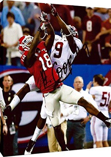 Nick Chubb Georgia Bulldogs Autographed Signed Canvas White Jersey Running  -JSA