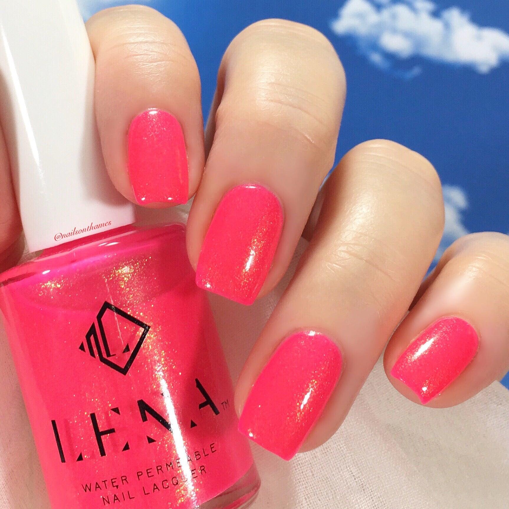 neon pink nail polish