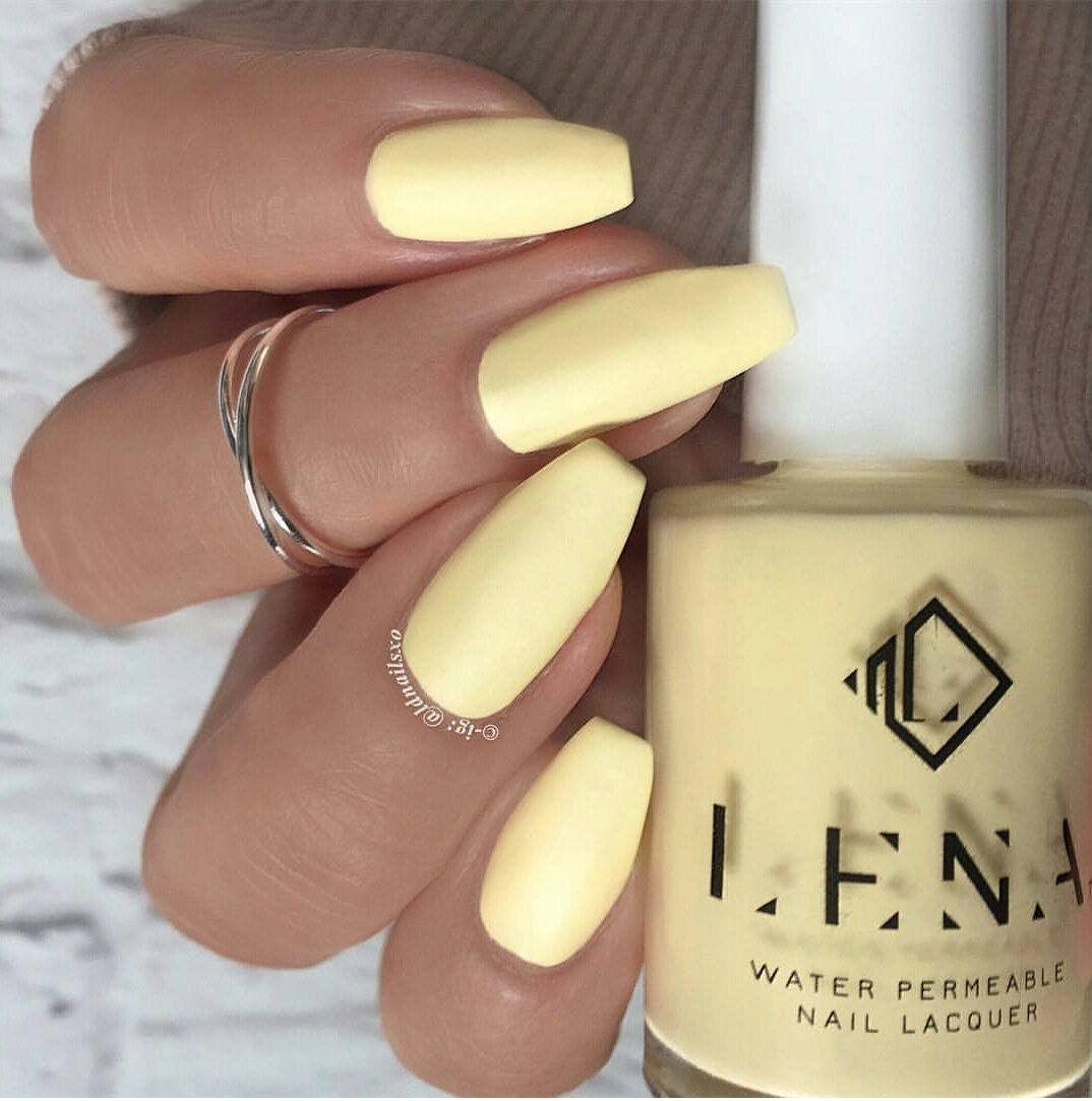 matte yellow nail polish