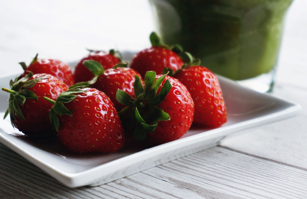 Strawberries on a white plate