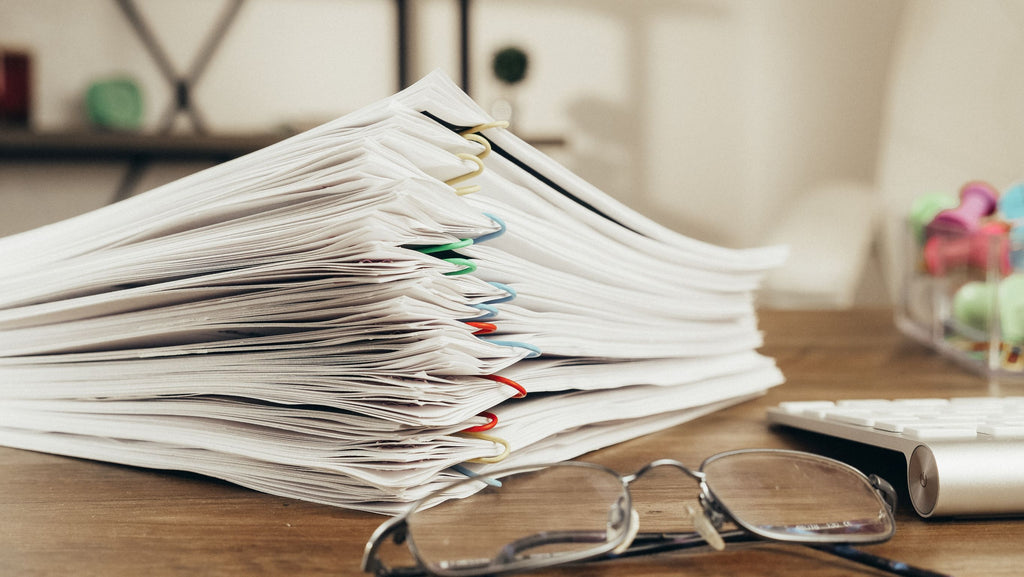 Papers on a desk