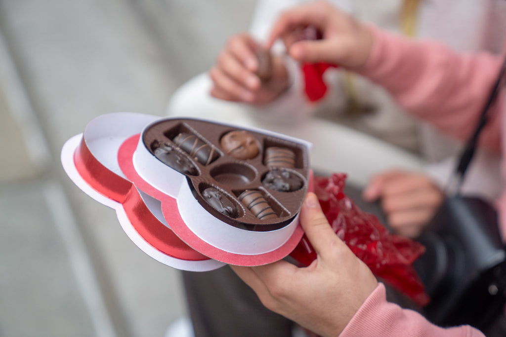 Heart box with chocolates