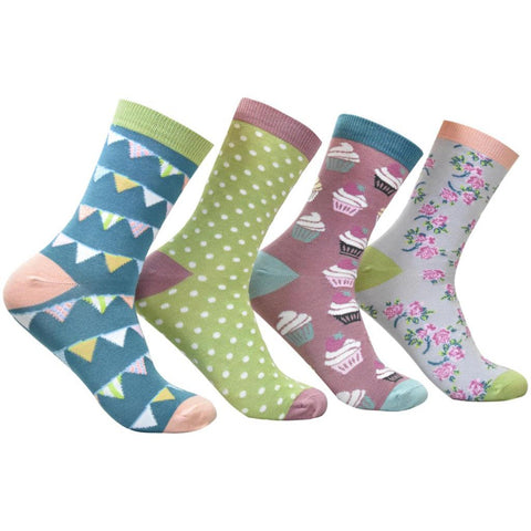 Thought - Women's Blissfully Soft Bamboo Socks Box - 4 Pairs in Decorative Giftbox