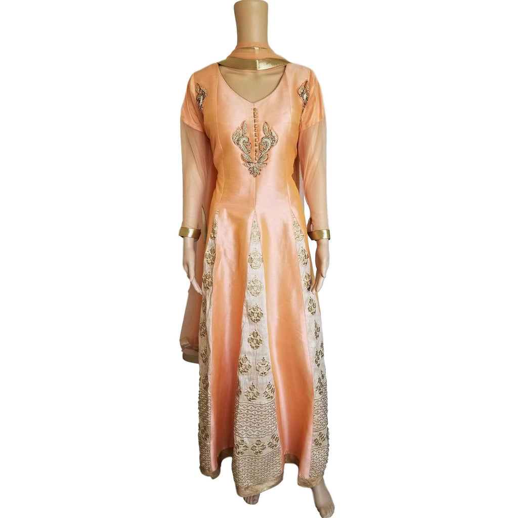 Sea Green Floral Print Frock Style Designer Gown - Ready To Ship, Salwar  Kameez Designer Collection