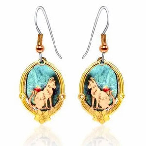 3D Colorful Cut Out Cat Earrings - copperarts