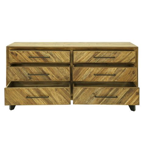 Jade 4 Drawer Low Dresser Rustic Edge