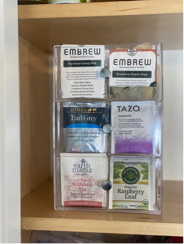 stacked tea bag storage container