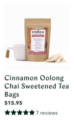 Cinnamon Oolong Chai Sweetened Tea Bags with product reviews. 