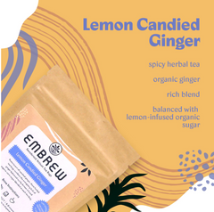 Embrew's Lemon Candied Ginger value propositions. 