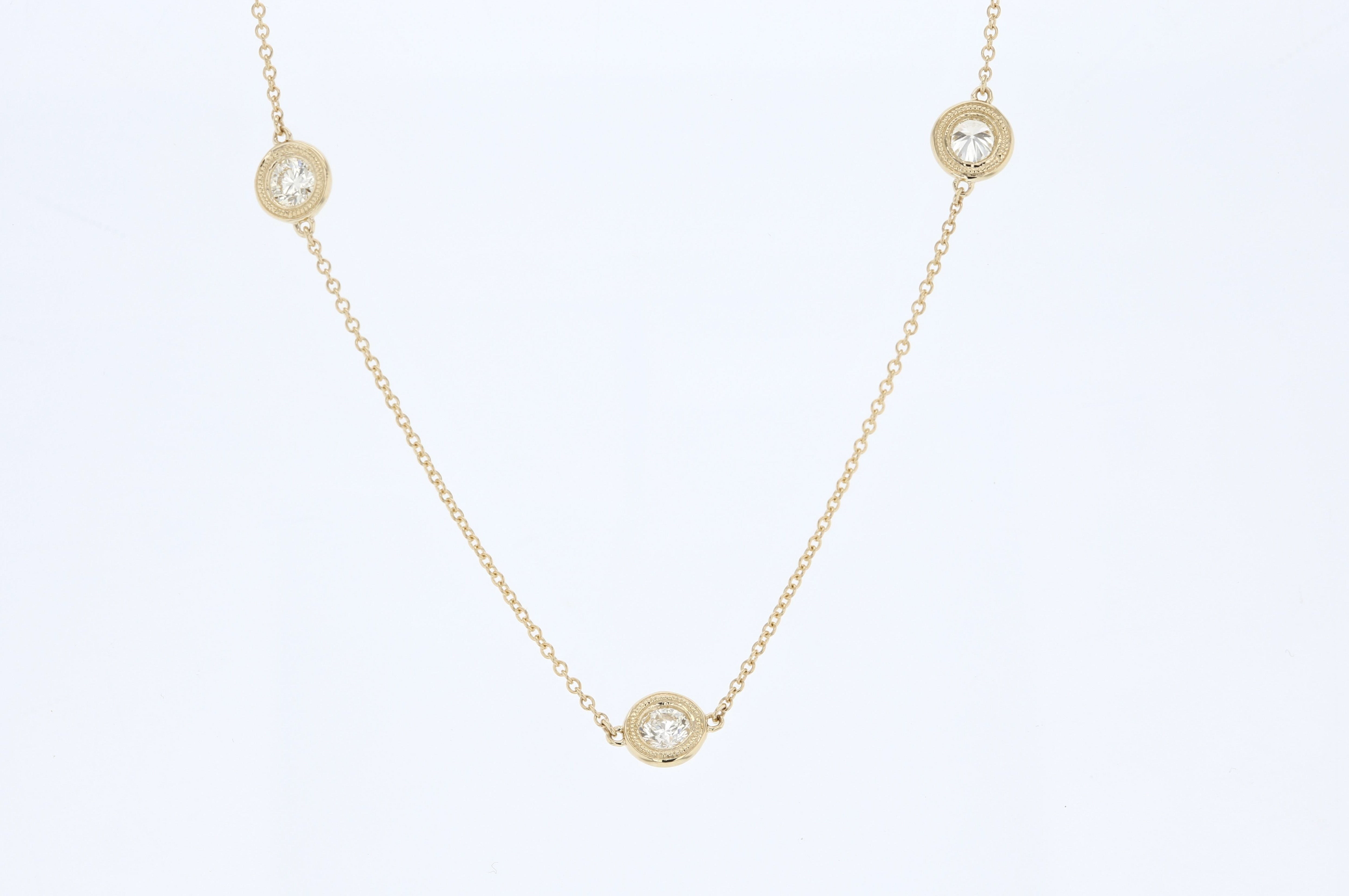 Diamonds By The Yard Necklace with Milgrain