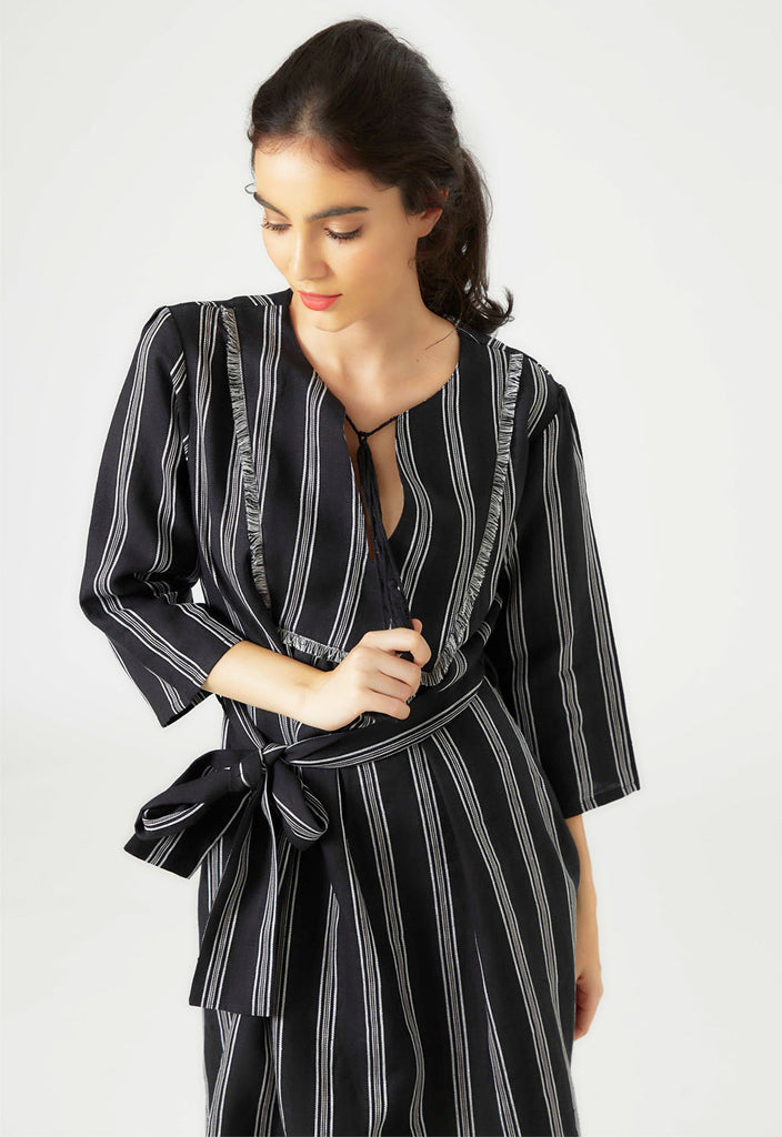 black linen kaftan