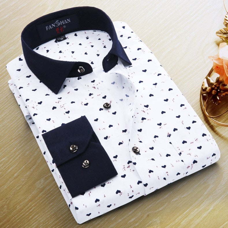 Spring Men Casual Shirts Fashion Long Sleeve